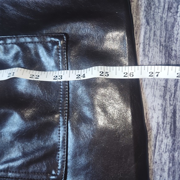 A‎ New Day Faux Leather Jacket Brown Button Front Blazer 1X - Picture 9 of 12